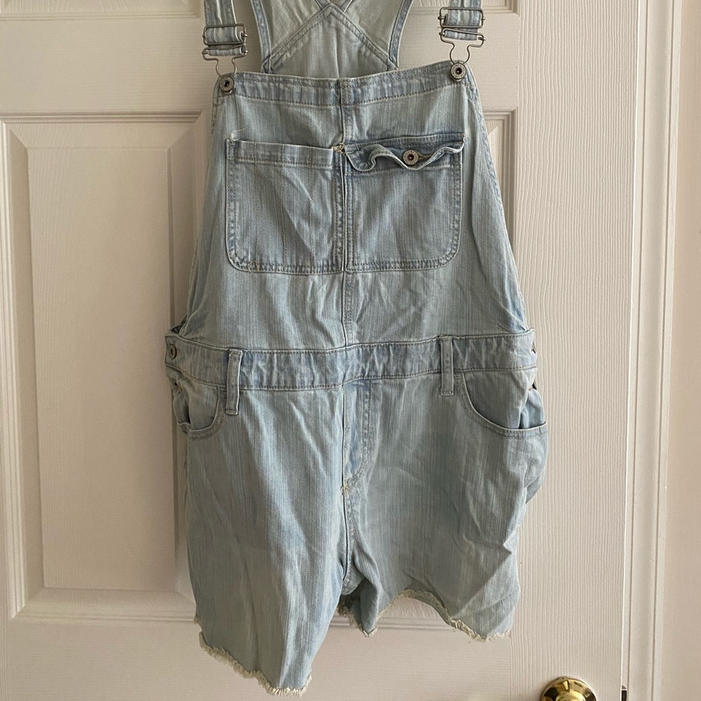 Light Jean Overall Shorts